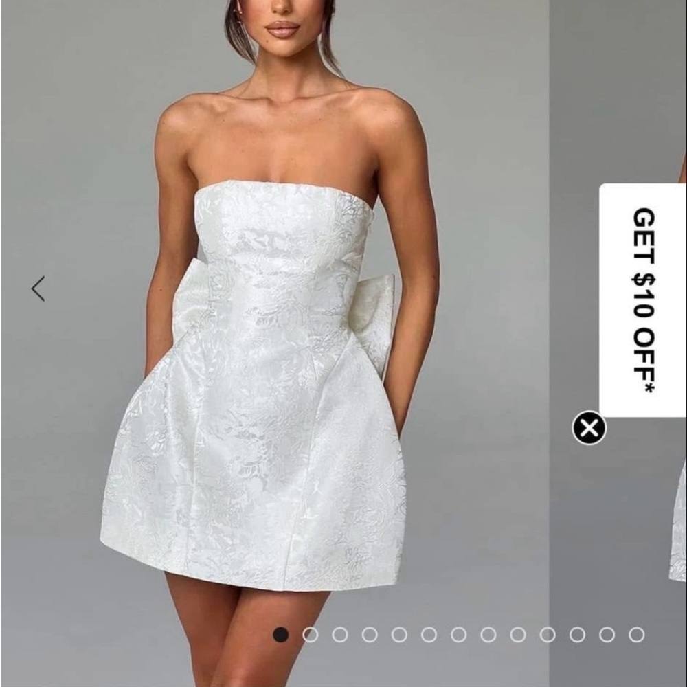 Strapless ivory dress